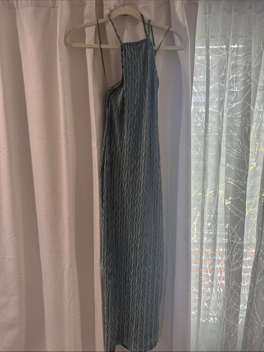 Dress Forum Teal Chevron Halter Maxi Dress